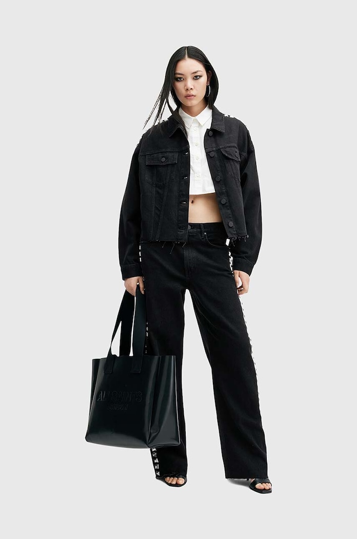 Džínová bunda AllSaints PIPER STUD SHACKET W112PB