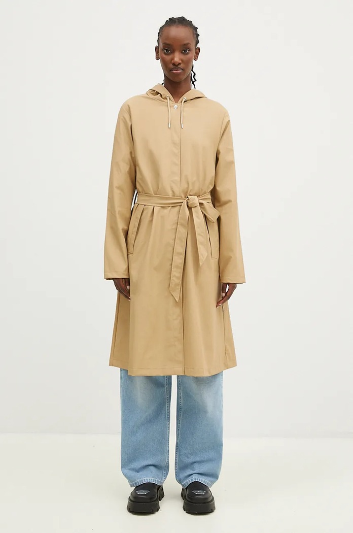 Rains jacket A-Line Longer W Jacket W3 with beige 12040.24