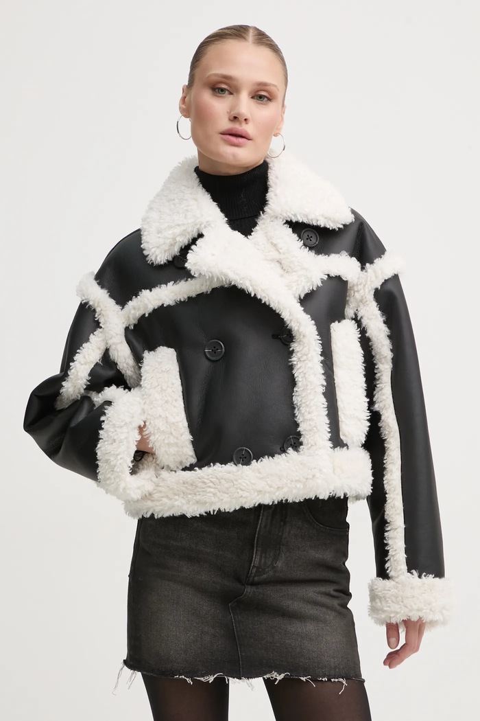 Μπουφάν Stand Studio Kristy Jacket απομίμηση λείου δέρματος μαύρο 61090.9010