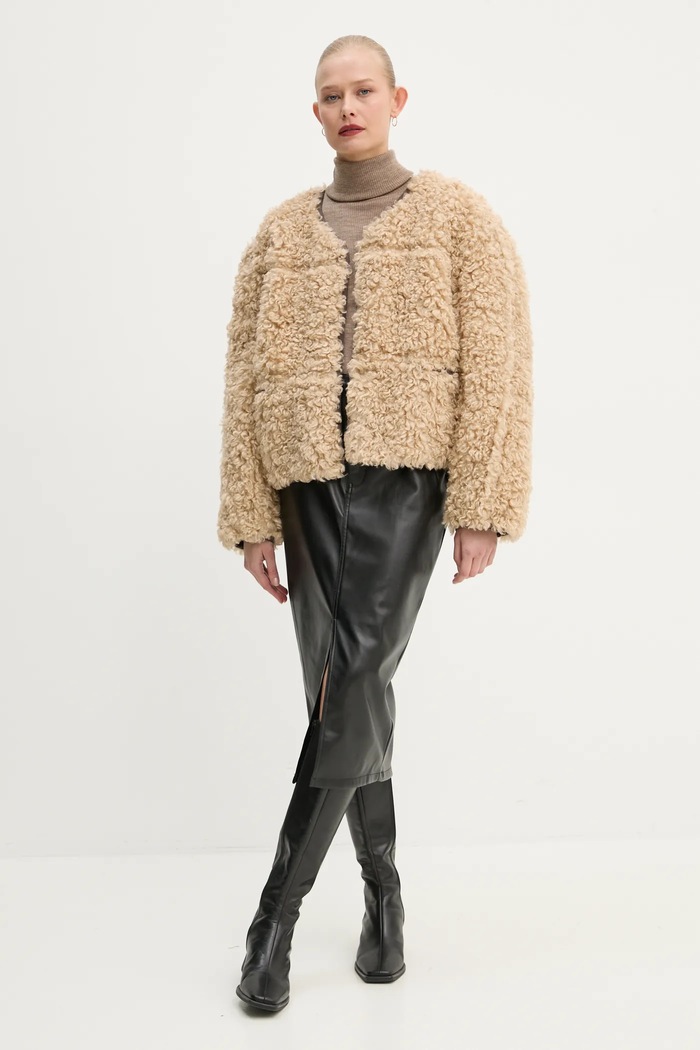 Ρούχα Μπουφάν δυο όψεων Stand Studio Charmaine Jacket 61947.9066 μπεζ