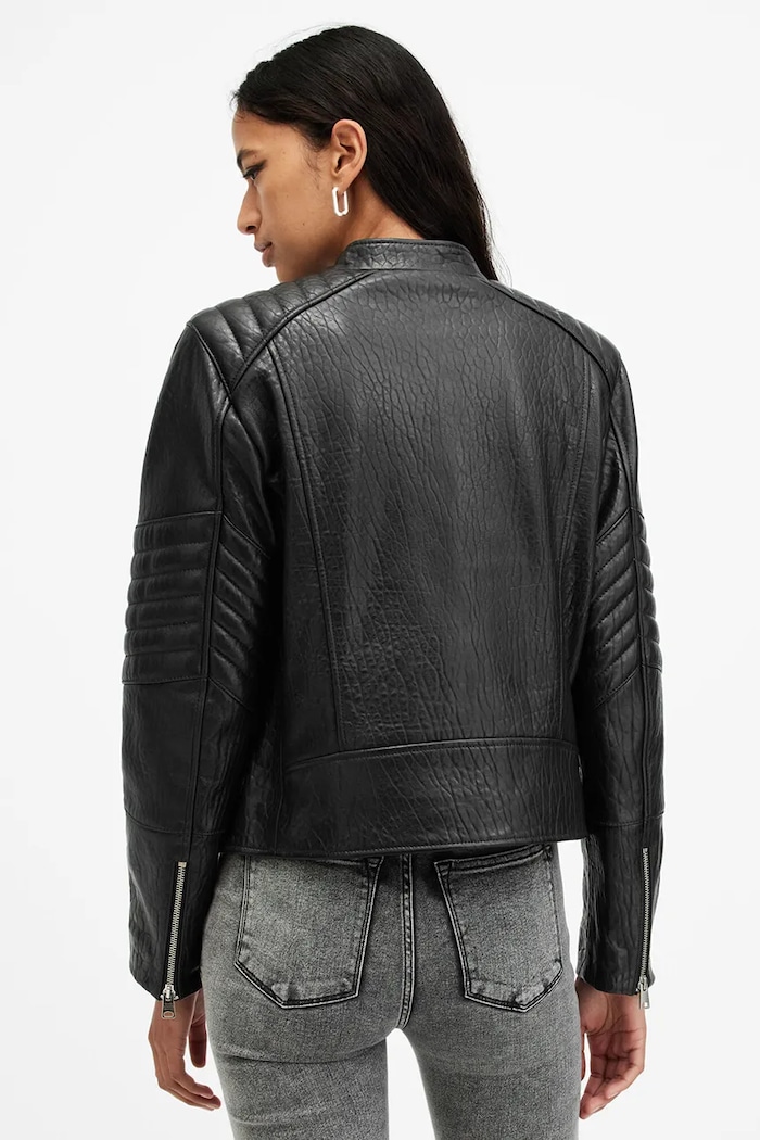 Kožená bunda AllSaints CAWLEY W027LA černá
