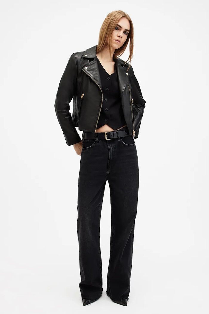 Кожено яке AllSaints DALBY W086LB