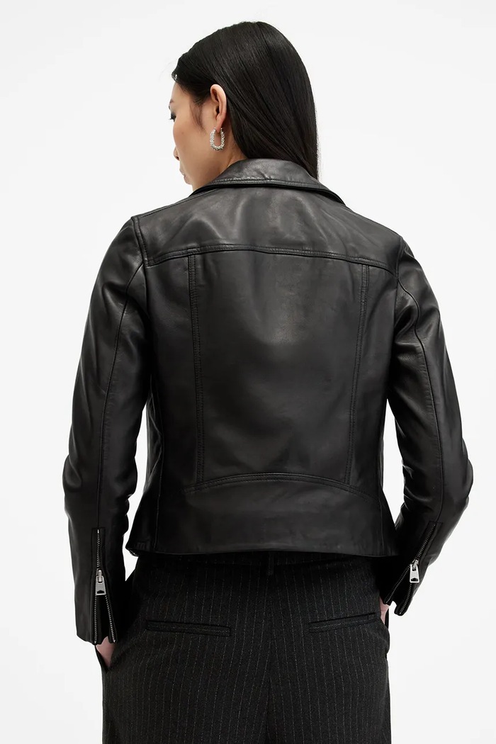 Kožená bunda AllSaints DALBY W086LB čierna