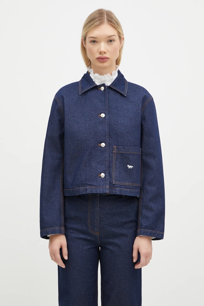 Maison Kitsuné denim jacket Denim Cropped without navy MW02113WW0081