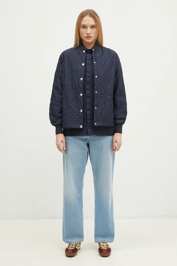 Maison Kitsuné jacket Quilted Blouson NW02103WQ4036 navy
