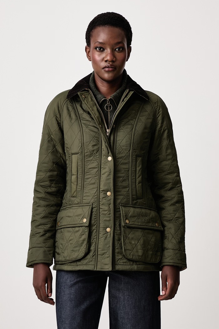 Barbour Kurtka pikowana damska zielony LQU0471