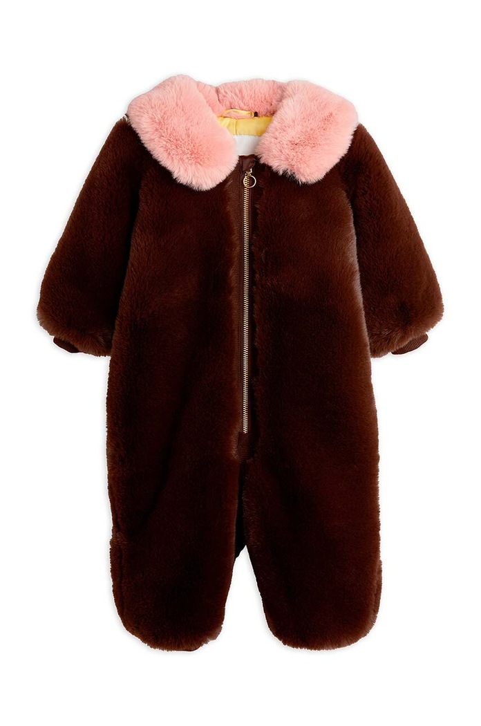 Kojenecká zimní kombinéza Mini Rodini 2471012916 burgundské AW24