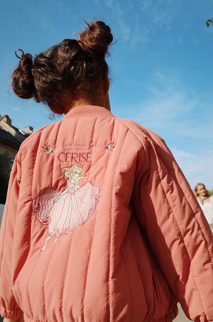 Παιδικό μπουφάν bomber Konges Sløjd JUNO FRILL BOMBER JACKET άλλο ροζ KS101246