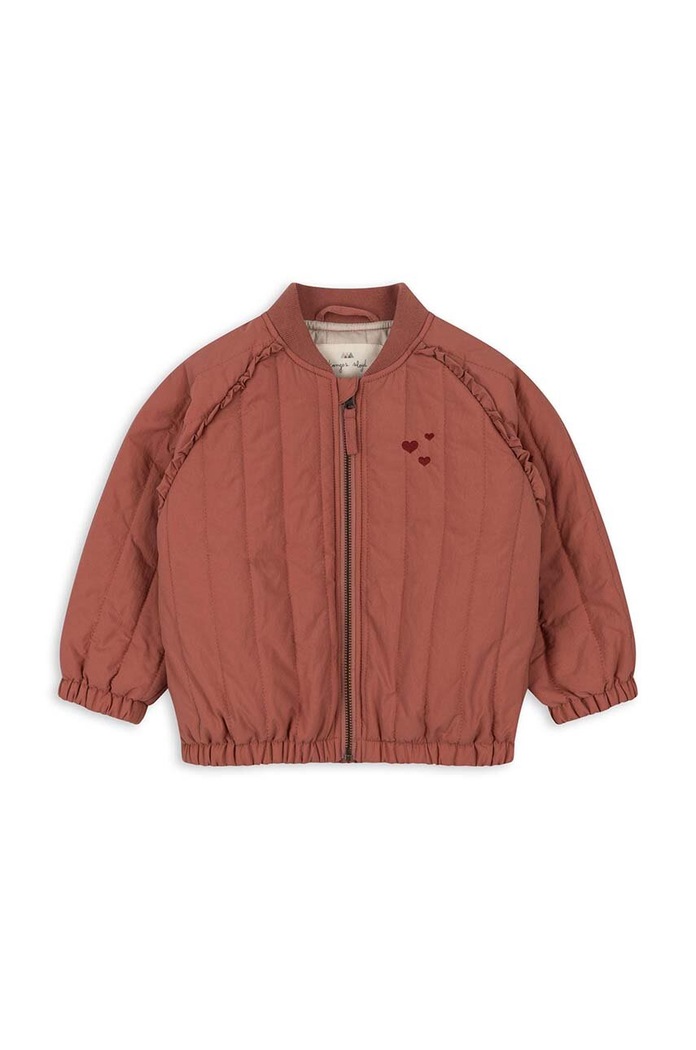 Παιδικό μπουφάν bomber Konges Sløjd JUNO FRILL BOMBER JACKET KS101246 ροζ AW24
