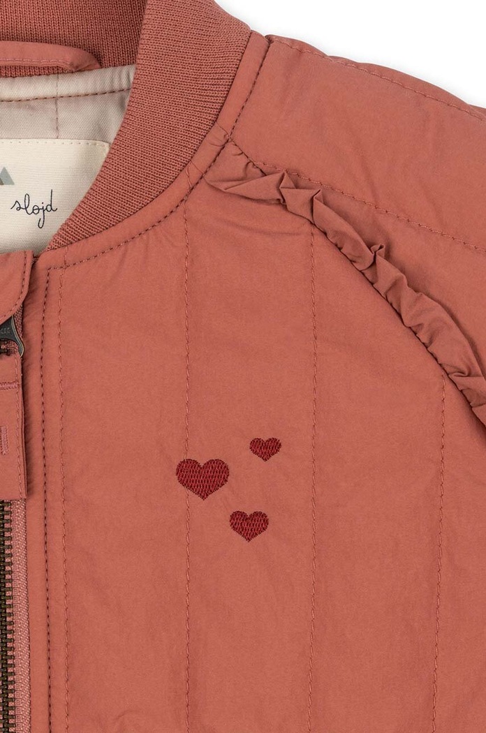Παιδικό μπουφάν bomber Konges Sløjd JUNO FRILL BOMBER JACKET KS101246 ροζ