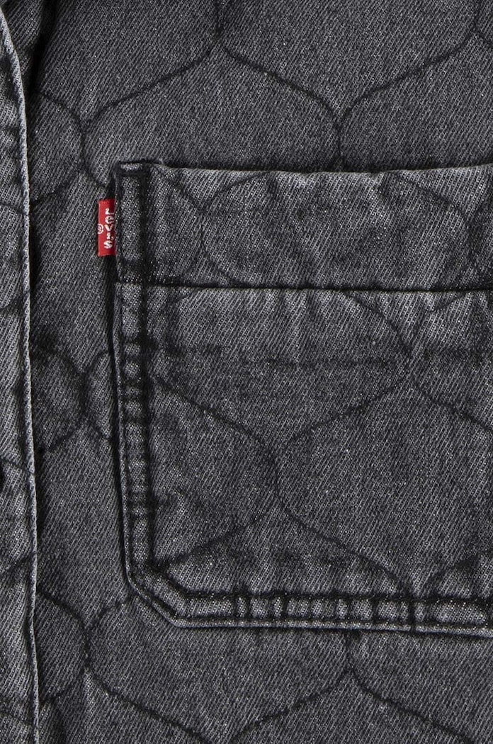 Dječja traper jakna Levi's QUILTED TRUCKER JACKET siva 3EL097