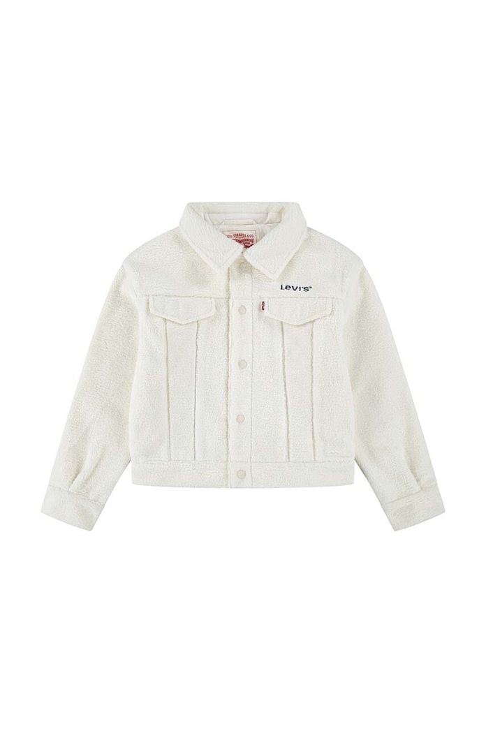 Levi's kurtka dziecięca BOXY FIT SHERPA TRUCKER bez kaptura beżowy 4EL264