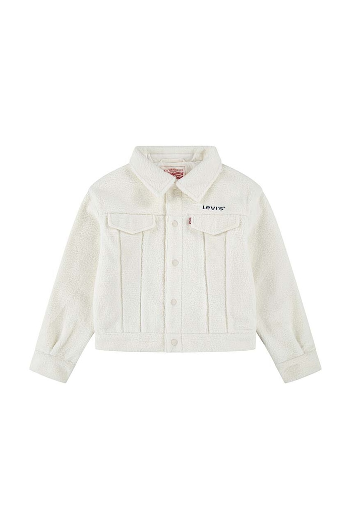 Levi's kurtka dziecięca BOXY FIT SHERPA TRUCKER bez kaptura beżowy 4EL264