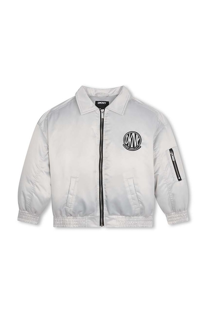 Detská bunda bomber Dkny D60235.156.162 sivá AW24