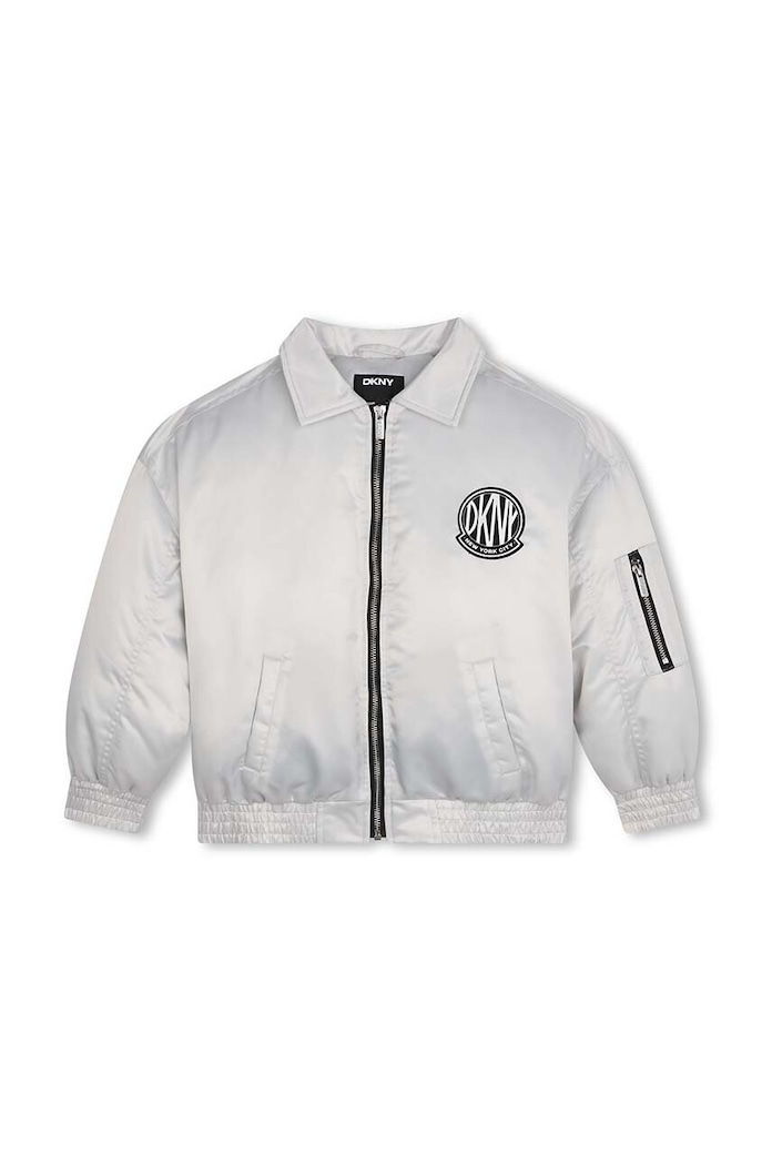 Detská bunda bomber Dkny D60235.156.162 sivá AW24