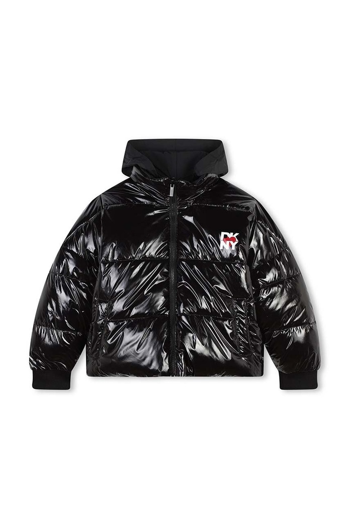 Dkny geacă reversibilă pentru copii cu captuseala negru D62076.156.162