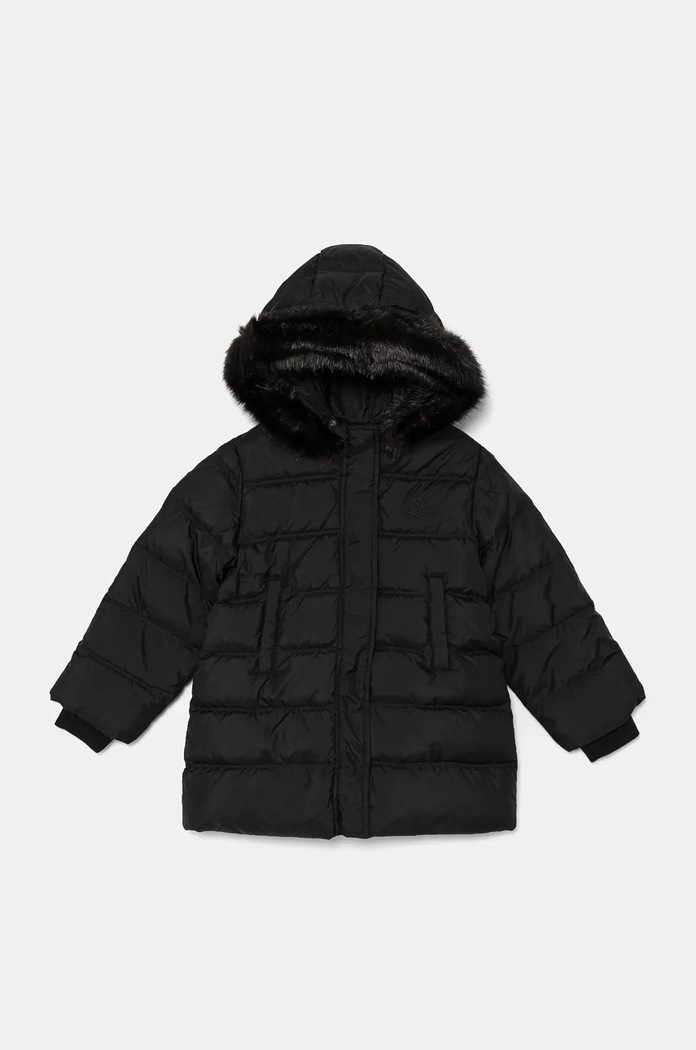 Детско пухено яке United Colors of Benetton с изолация черен 2WU0CN04Z.G.Seasonal