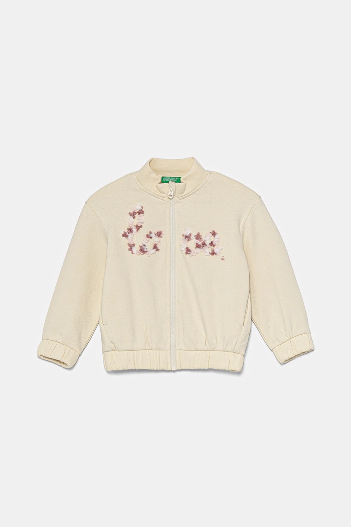 United Colors of Benetton bluza dziecięca aplikacja beżowy 39M2G503J.P.Seasonal