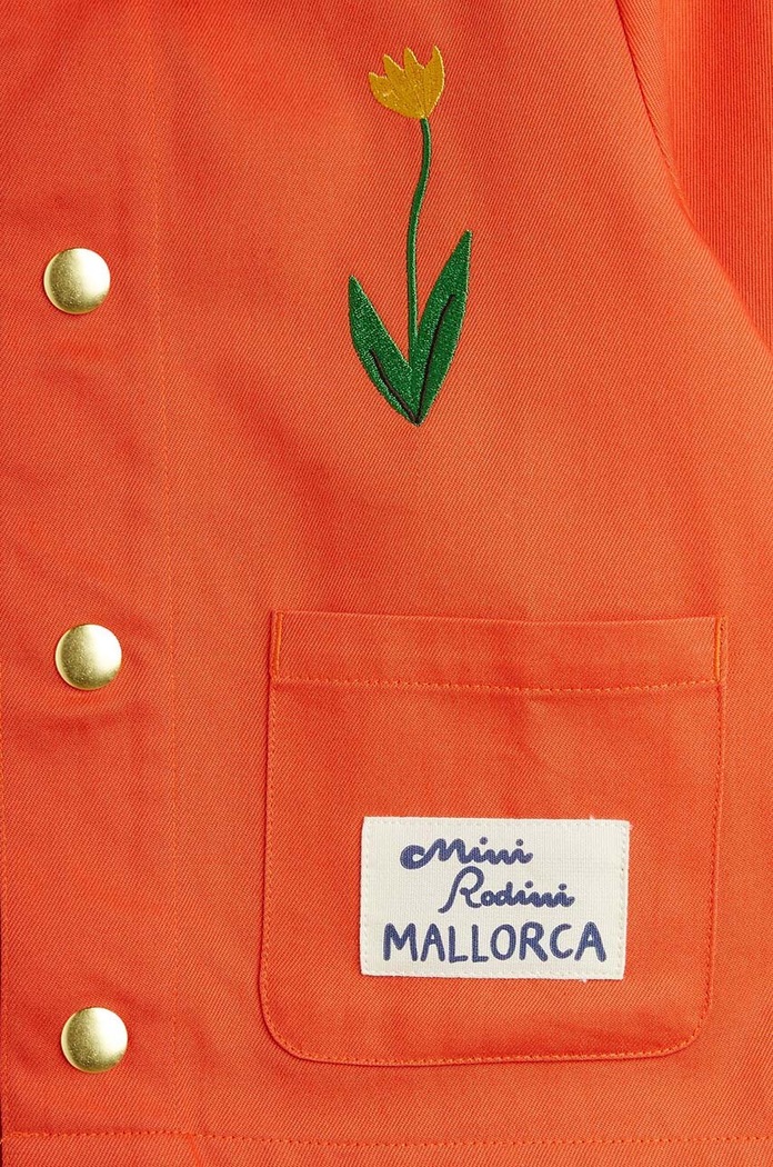 Mini Rodini kurtka bawełniana dziecięca Mallorca pomarańczowy 2461010442