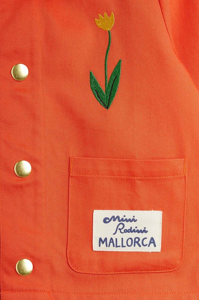 Mini Rodini kurtka bawełniana dziecięca Mallorca pomarańczowy 2461010442