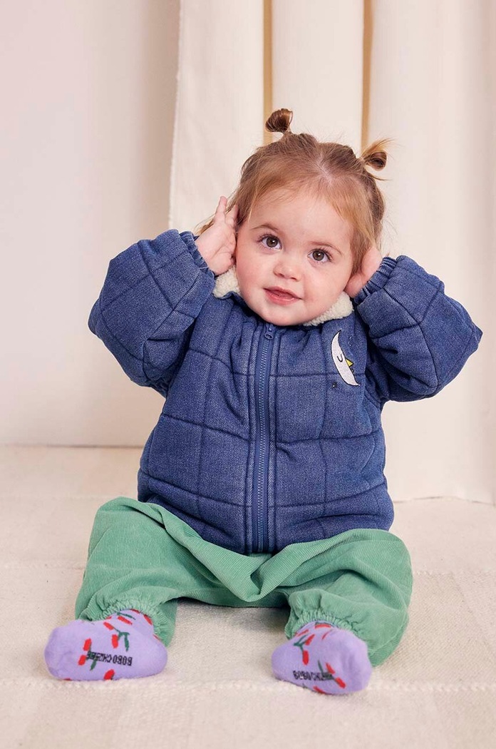 Kojenecká bunda Bobo Choses s podšívkou námořnická modř 224AB099