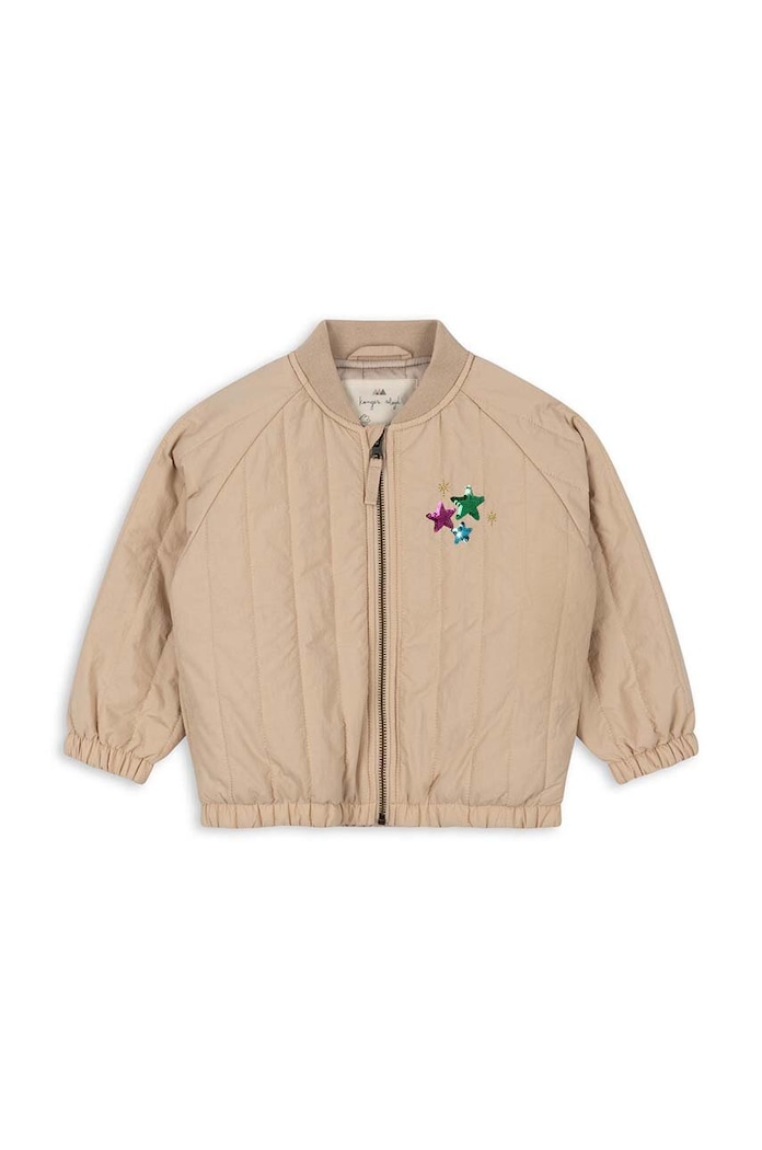 Детско яке бомбър Konges Sløjd JUNO SEQUIN BOMBER JACKET KS101250 бежов AW24