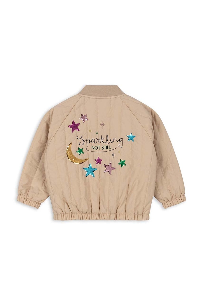 Детско яке бомбър Konges Sløjd JUNO SEQUIN BOMBER JACKET бомбър бежов KS101250