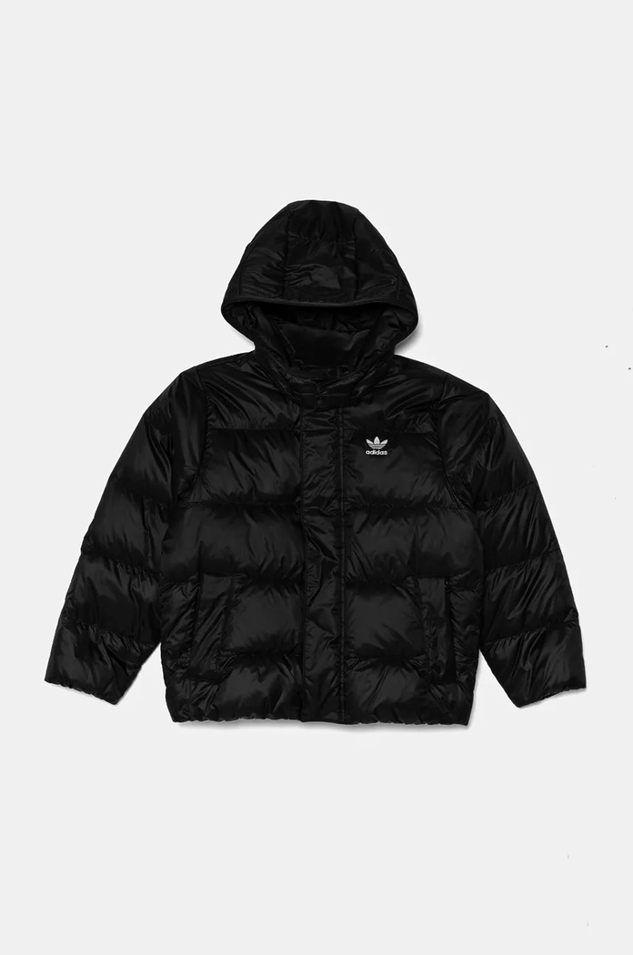 Παιδικό μπουφάν με πούπουλα adidas Originals DOWNACKET ELO IY7498 μαύρο AW24