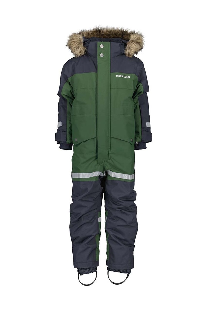 Dječji zimski kombinezon Didriksons BJÄRVEN KDS COVER 505466 zelena AW24