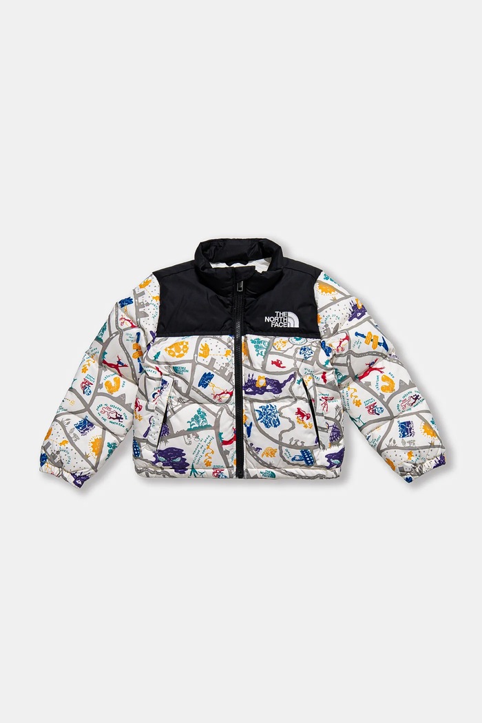 Dětská péřová bunda The North Face KID 1996 RETRO NUPTSE JACKET s podšívkou béžová NF0A82TS4FO1