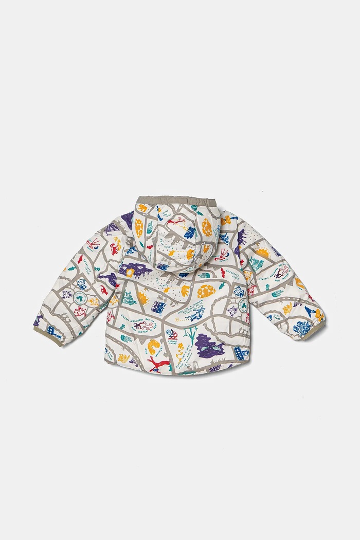 The North Face jachetă pentru copii cu două fețe BABREVERSIBLE PERRITO HOODED JACKET gri NF0A88W31I41