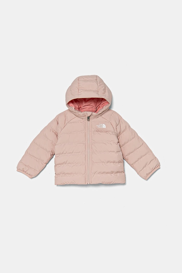 Oboustranná kojenecká bunda The North Face BABREVERSIBLE PERRITO HOODED JACKET NF0A88W3LK61 růžová AW24