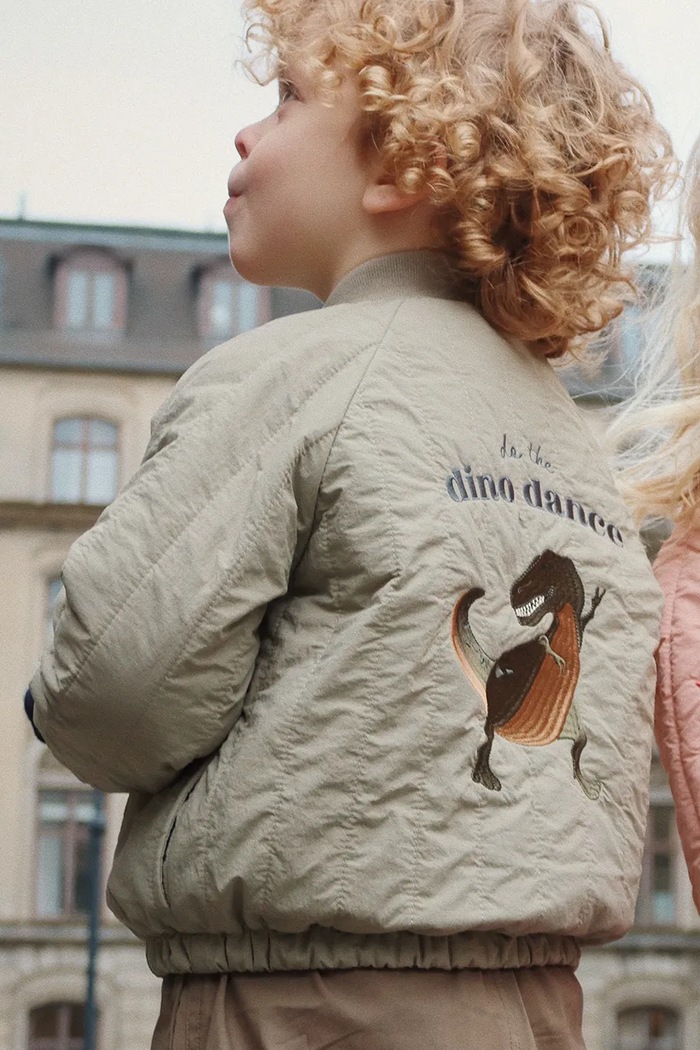 Детско яке бомбър Konges Sløjd JUNO BOMBER JACKET бомбър зелен KS102002