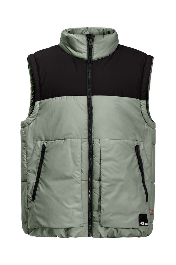 Dětská vesta Jack Wolfskin s podšívkou zelená 1610211.