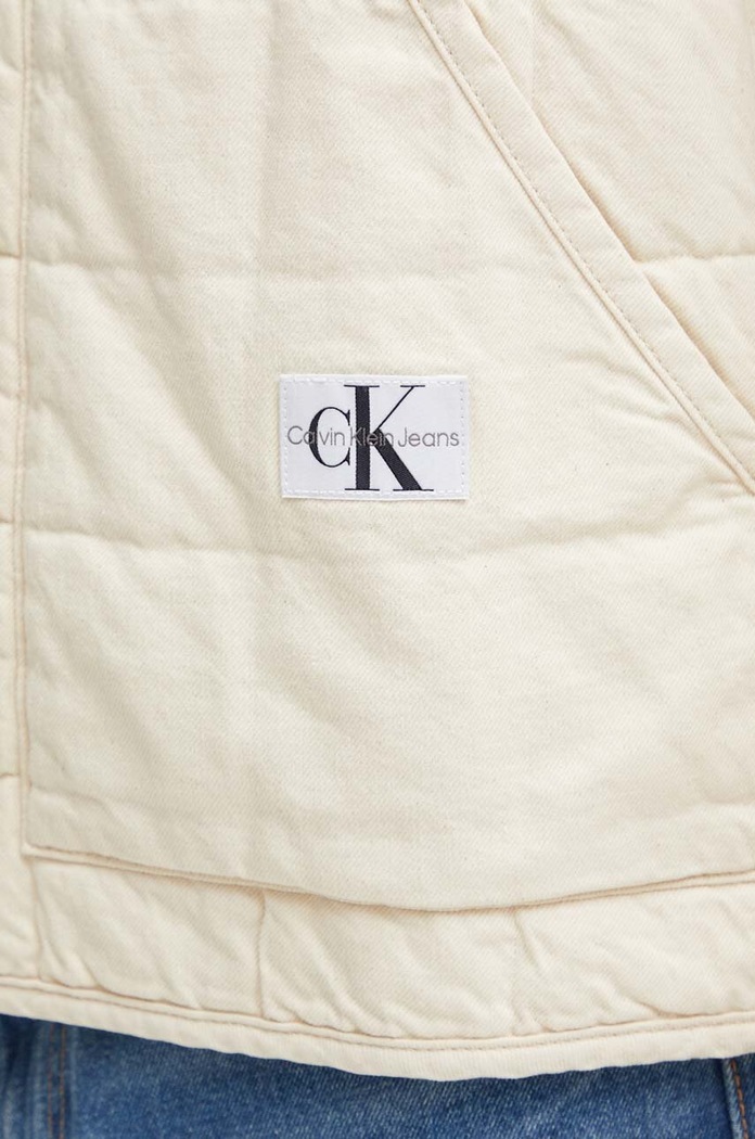 Bavlněná bunda Calvin Klein Jeans J30J325753 béžová