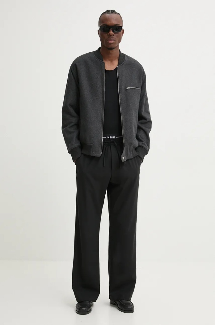 Bomber jakna s primesjo volne Iceberg O071.3068 siva AW24