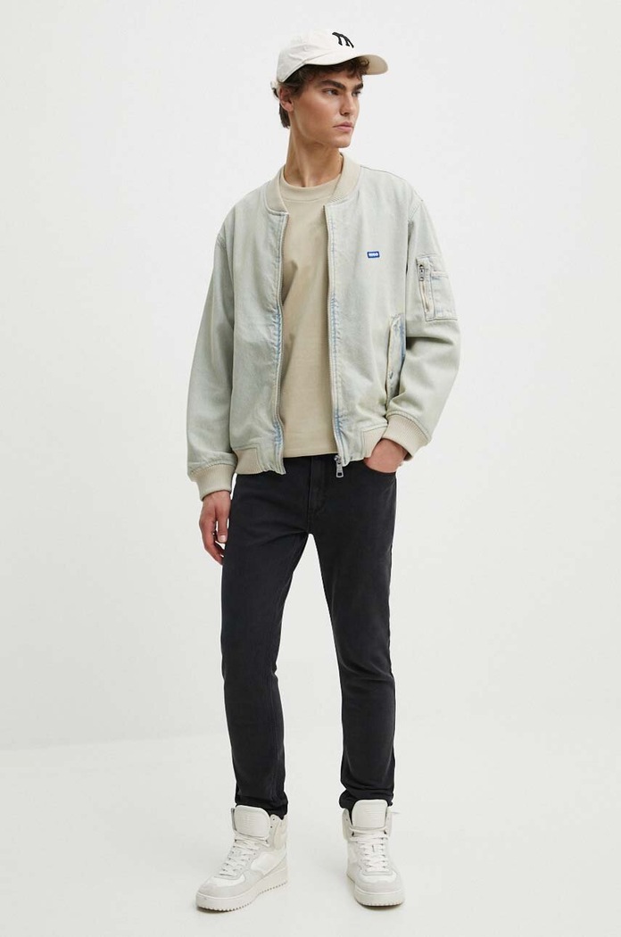 Džínová bomber bunda Hugo Blue 50516562 modrá AW24