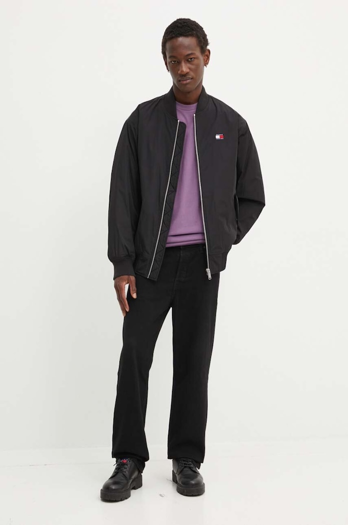 Μπουφάν bomber Tommy Jeans DM0DM20480 μαύρο AW24