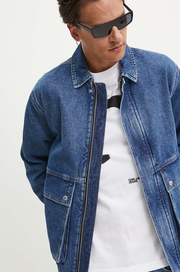 Džínová bunda Karl Lagerfeld Jeans modrá 245D1401