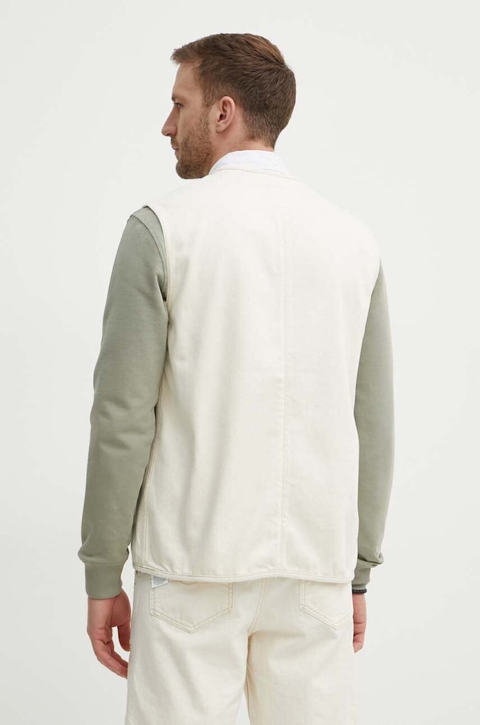 Oblečenie Rifľová vesta Pepe Jeans ELM UTILTY GILET PM402999 béžová