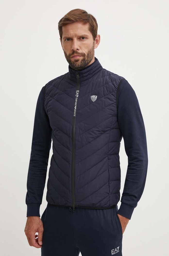 Пухова безрукавка EA7 Emporio Armani пухова легка темно-синій PNE1Z.8NPQ02.1562