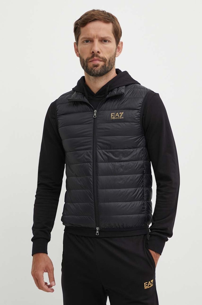EA7 Emporio Armani vesta de puf cu captuseala negru PNGPZ.8NPQ06.0208