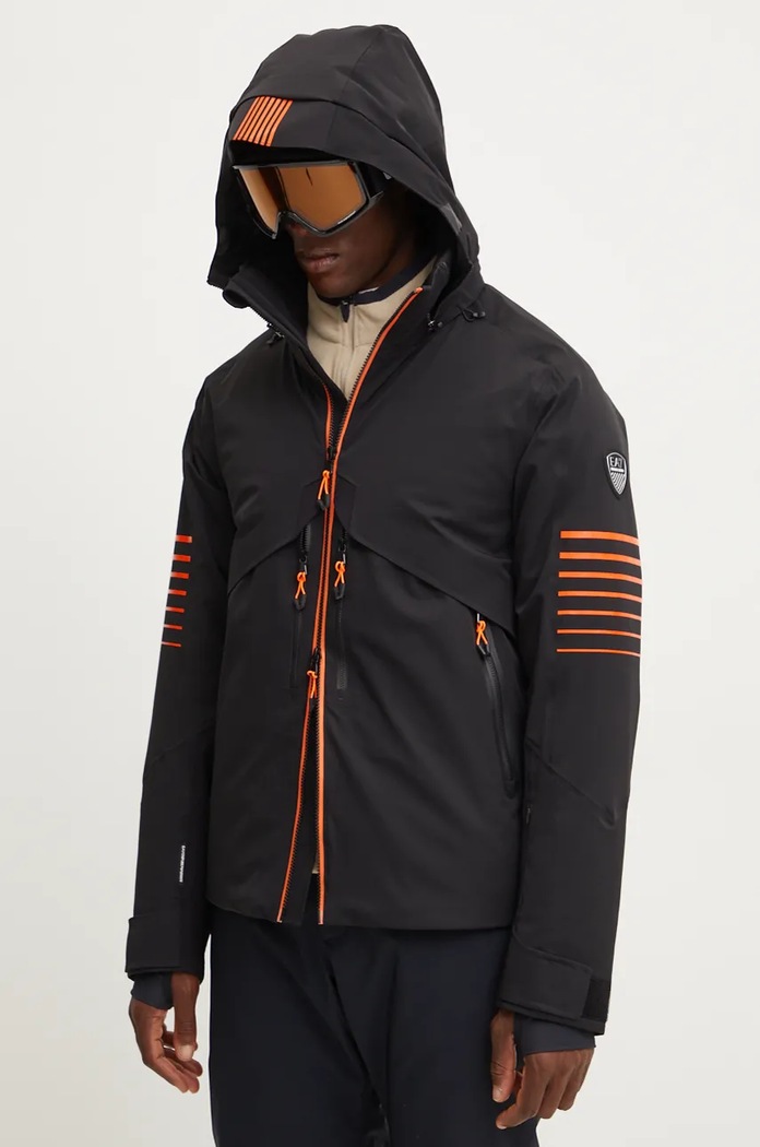 Lyžařská bunda EA7 Emporio Armani Kitzbuhel Protectum Logo zimní sporty černá PNCJZ.6DPG16.1200