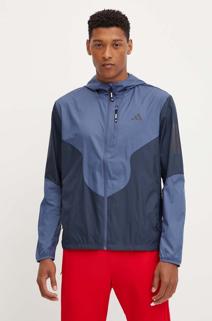 adidas Performance jachetă de alergare Own The Run Base necaptusit albastru IV7670