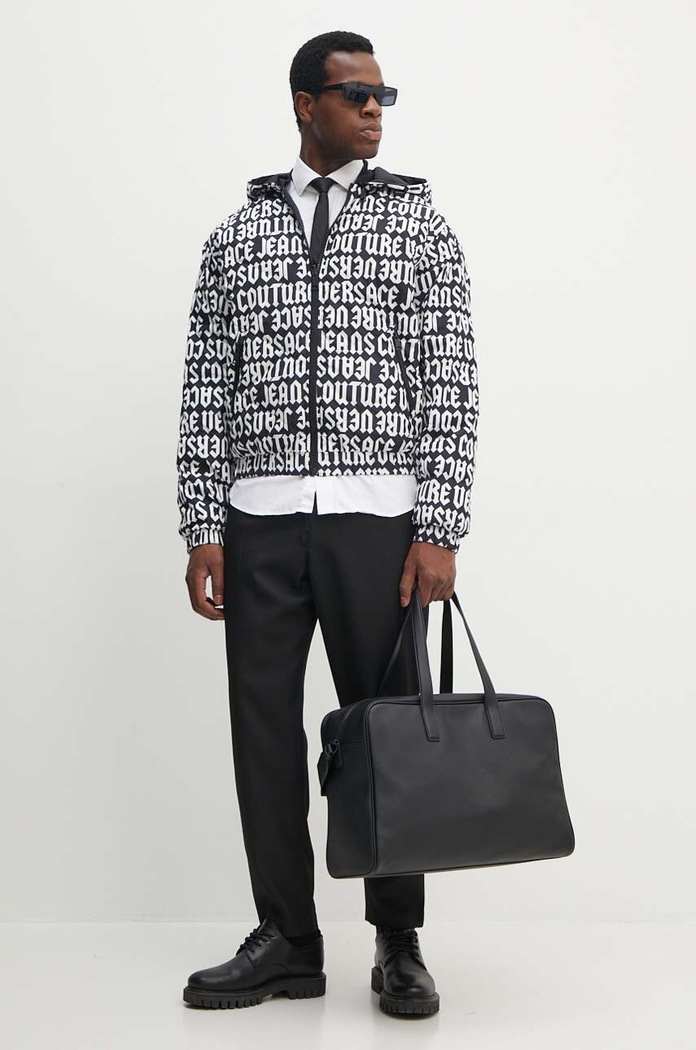 Versace Jeans Couture geaca cu doua fete 77GAUD16.CQD53 negru AW24