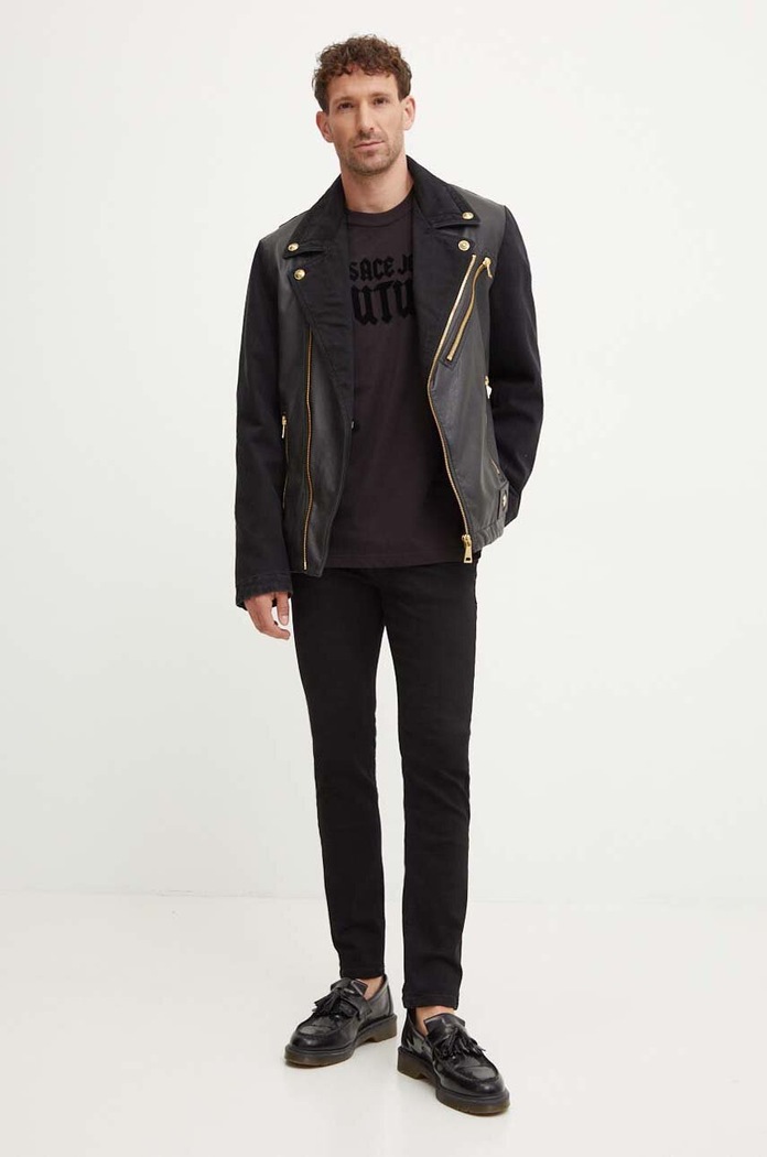 Biker jakna Versace Jeans Couture 77GAS4M4.DW012SW0 črna AW24