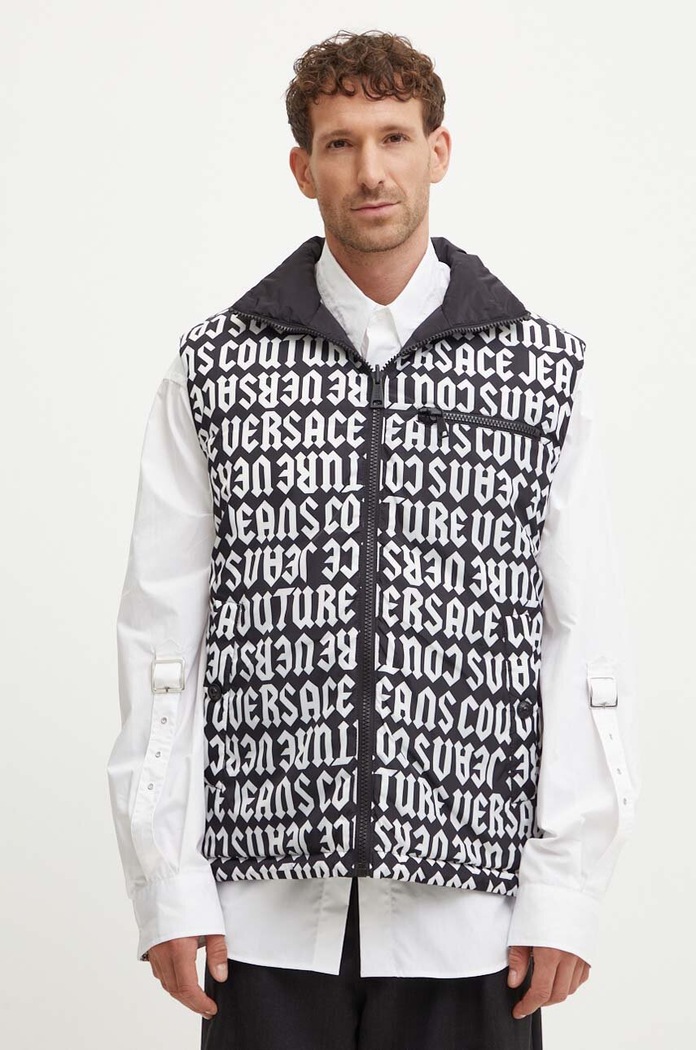 Αναστρέψιμο γιλέκο με πούπουλα Versace Jeans Couture μαύρο 77GAP421.CQD53