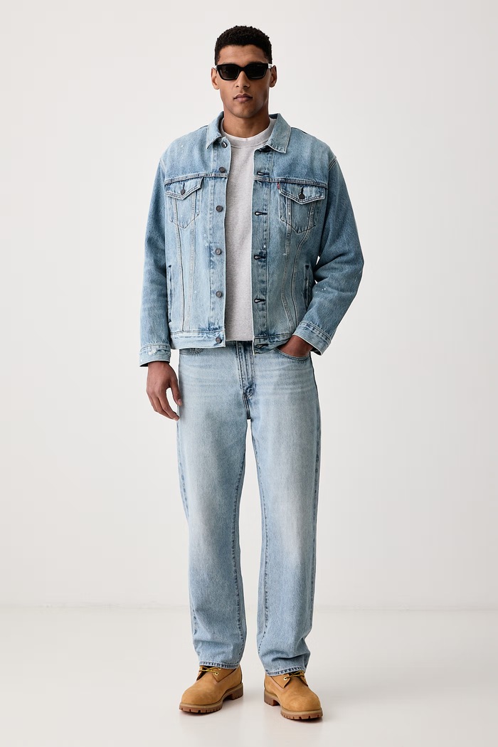 Levi's Kurtka jeansowa męska bawełniana RELAXED FIT A5782 niebieski SS25
