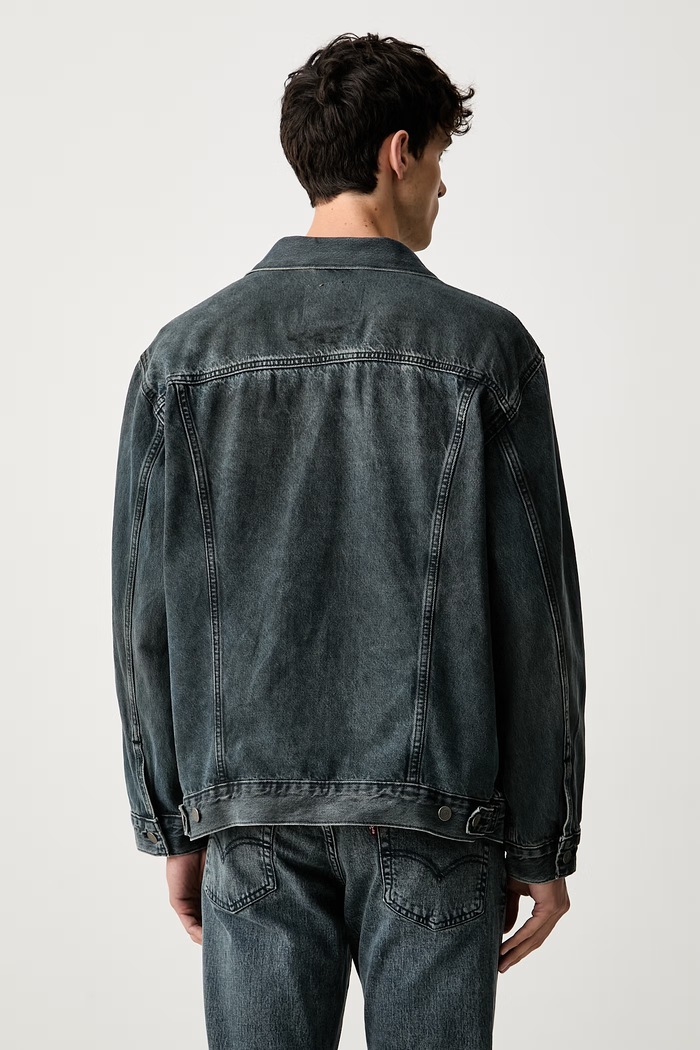 Oblačila Levi's jeans jakna moška bombažna RELAXED FIT A5782 modra