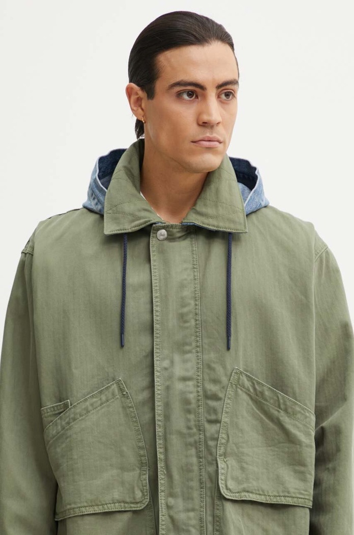 Bavlněná bunda Levi's zelená A8614